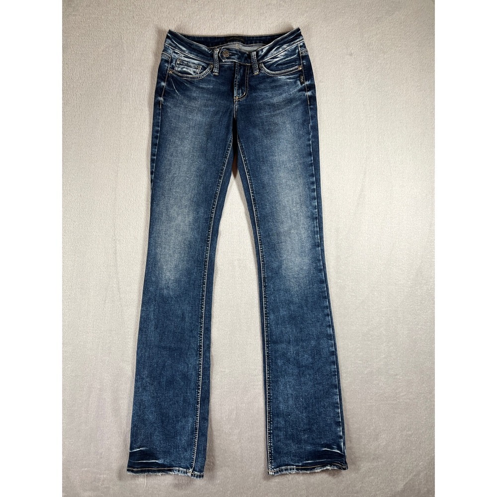 Silver Jeans Co Tuesday Slim Boot Mid-Rise Vintage Dark Wash Denim W26 L35